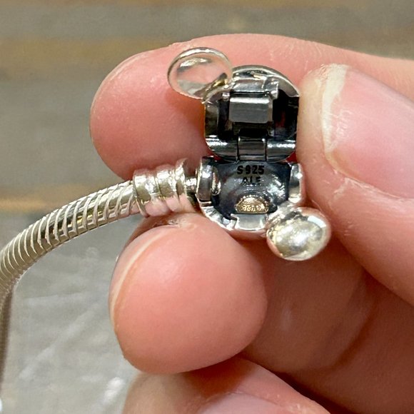 Disney 100 19cm snakechain charm bracelet, Solid Sterling silver, solid 14K gold - Picture 4 of 4